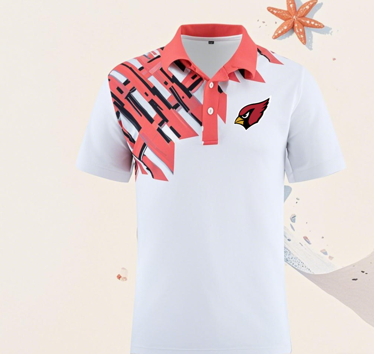 Arizona Cardinals white #15 Men 2025 NFL polo T shirt->nfl t-shirts->Sports Accessory